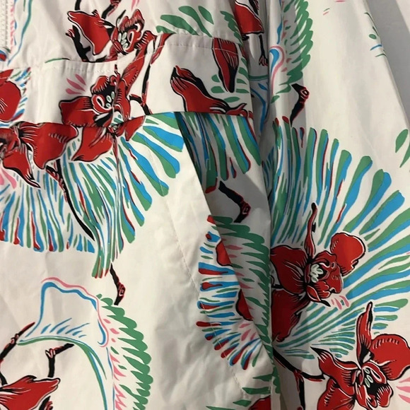 Levi’s | Floral cropped nylon quarter zip jacket Women’s size XS oversized hood - Picture 5 of 12